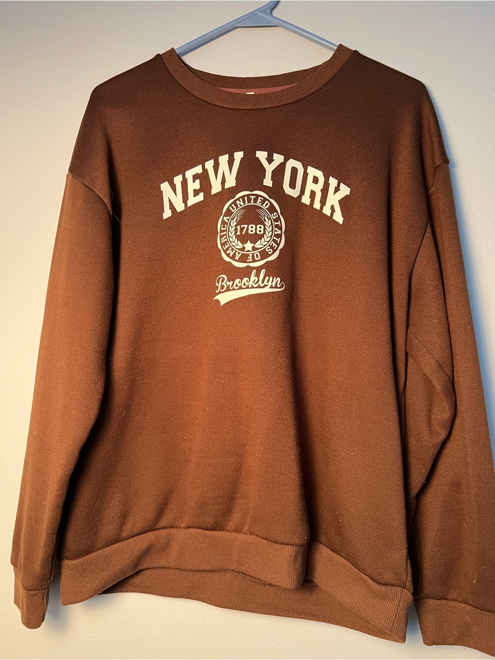 New York Brooklyn Brown Crewneck Sweater